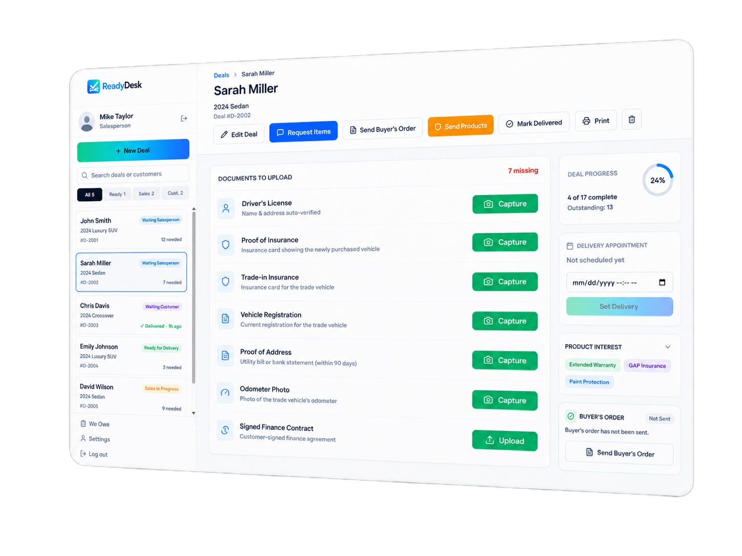 ReadyDesk Dashboard